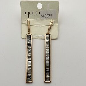 INFLUENS New on Card Gold Tone Linear Drop Earrings Women's Fashion‎ Jewelry